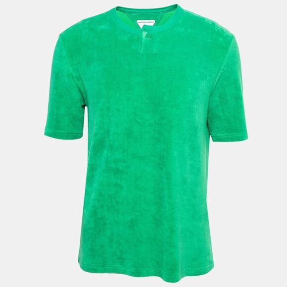 Bottega Veneta Green Terry Cotton Crew Neck T-Shirt L